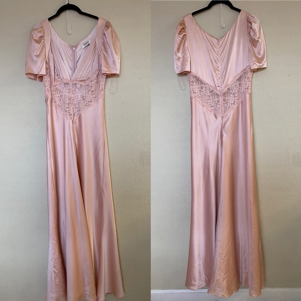 House of CB 'Rafaela' Soft Peach Pure Silk & Lace Dress NWOT size S - Picture 4 of 5